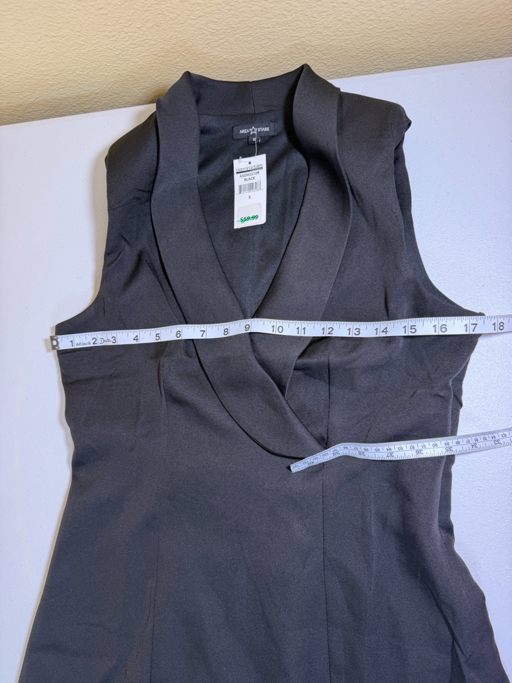Area Stars Black Sleeveless Shawl Collar Sheath Dress NWT Size Small - Picture 6 of 6